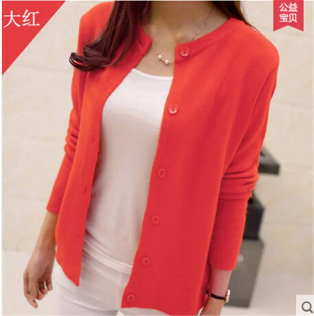 Кардиган feminino Весна Зима blusa tricot женский свитер кардиган большой размер хлопковая куртка кофты пончо для женщин Корейский - Цвет: Красный