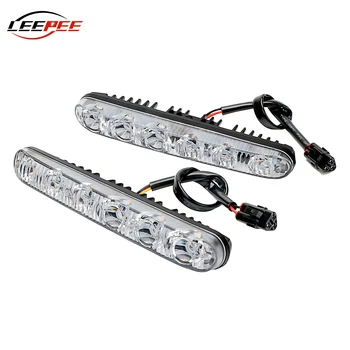 

LEEPEE LED DRL Universal Super Bright Auto Daytime Running Light Car Turn Signal Indicators Day Lights