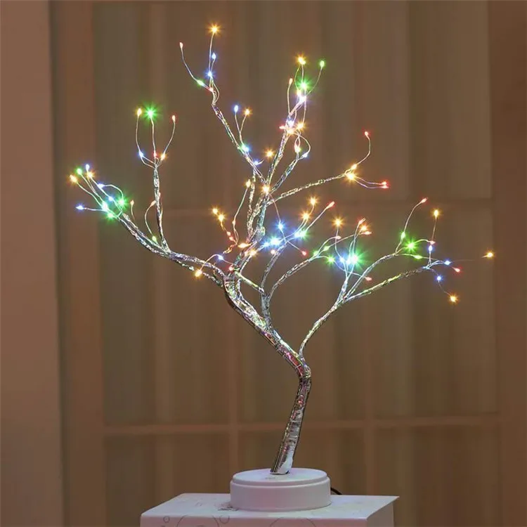 108led Multicolor 108 светодиодный USB Настольный светильник, медный провод, Рождественская огненная елка, Ночной светильник, настольная лампа для дома, детской спальни, Рождественское украшение - Цвет: 108led Multicolor