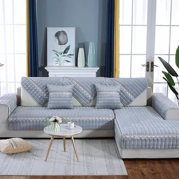 

European Style Plush Sofa Covers for Living Room Couch Cover 1/2/3/4 Seat Sofa Chair Cover Non-sli Material Case for Sofa Towel