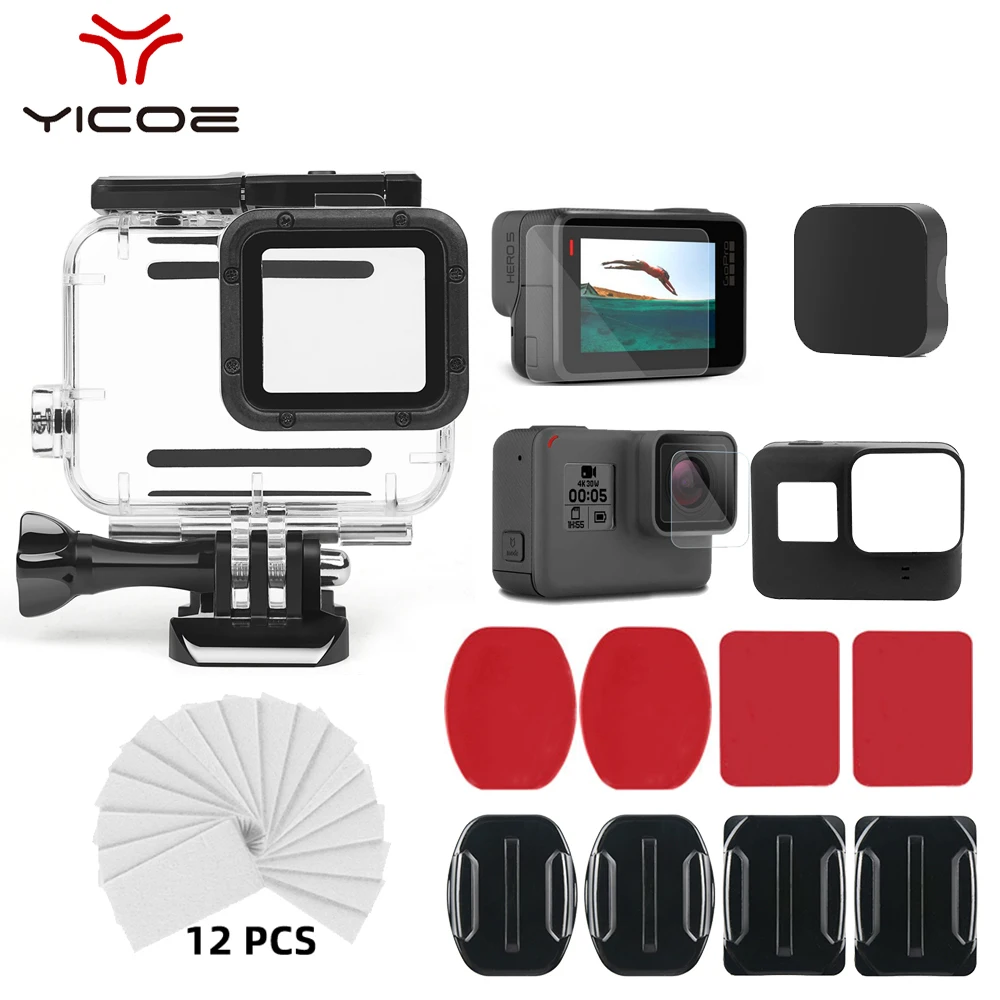 Case 2 Для экшн-камеры Gopro Hero 7/6/5 пульт дистанционного управления для спортивной Камера аксессуары для подводной съемки Водонепроницаемый Корпус чехол сумка для хранения Экран пленочное покрытие чехол - Цвет: Case 2