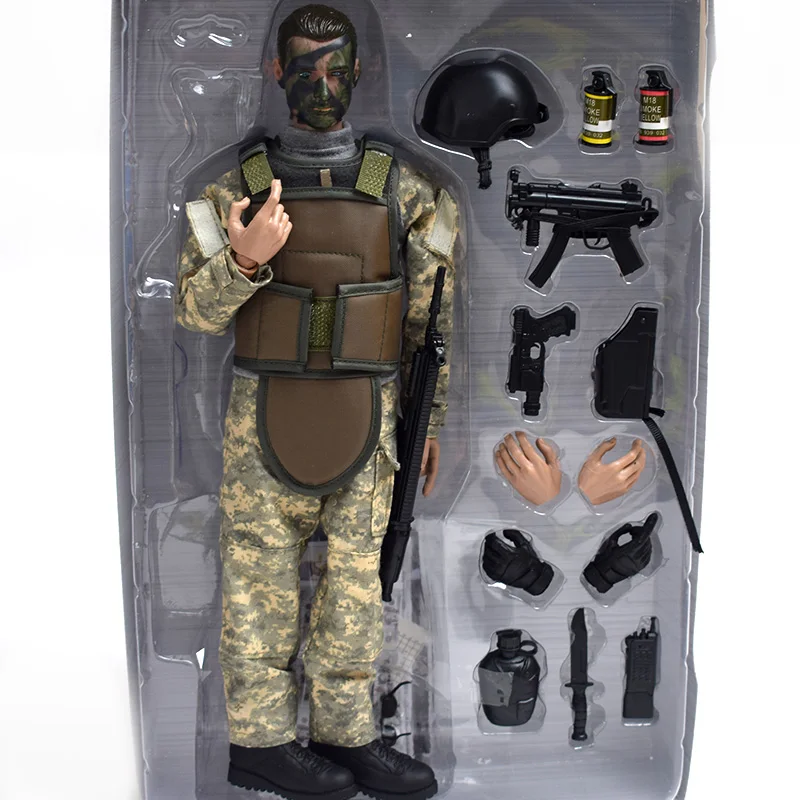 1 Набор 1/6 масштаб SWAT черная Униформа Военная армейская боевая игра игрушки