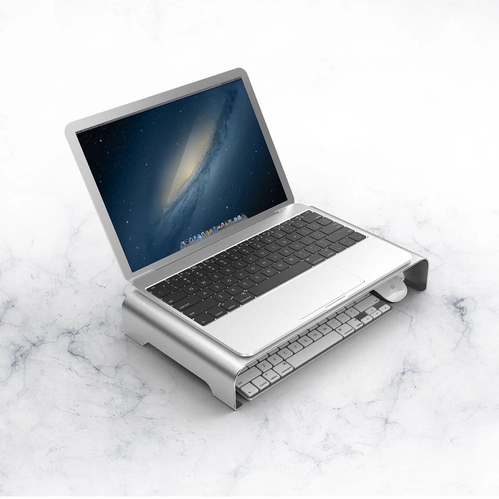 ACCNIC алюминиевый монитор ноутбука стояк стенд ПК кронштейн устойчивый с клавиатурой хранения Для iMac, MacBook, microsoft Surface Go, Dell