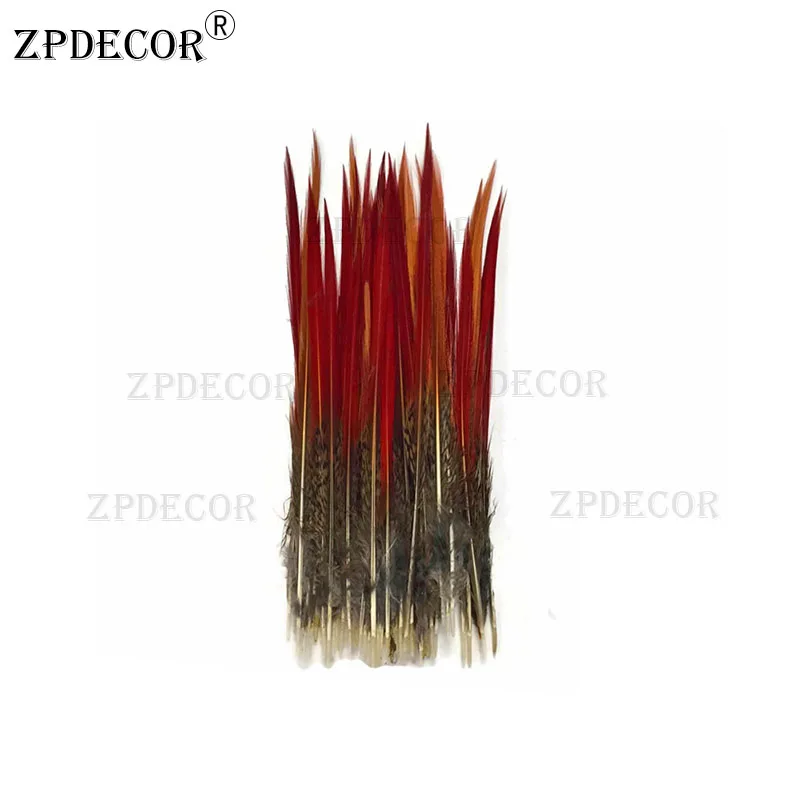 Zpdecor 20-25 см оранжевый наконечник перья фазана для карнавального мяча - Цвет: Natural color