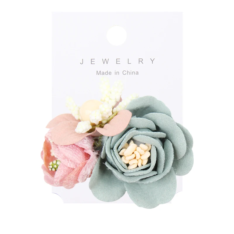 47 IBOWS Hair Accessories Lovely Baby Headband Fake Flower Nylon Hair Bands For Kids Artificial Floral Elastic Head Bands Headwear - Цвет: 47