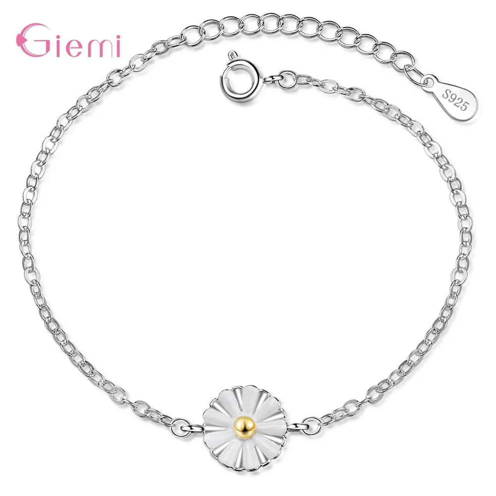 Новейший подлинный 925 пробы серебряный браслет с подвеской в форме яркого цветка Новые Модные женские ювелирные изделия для танцевальной вечеринки
