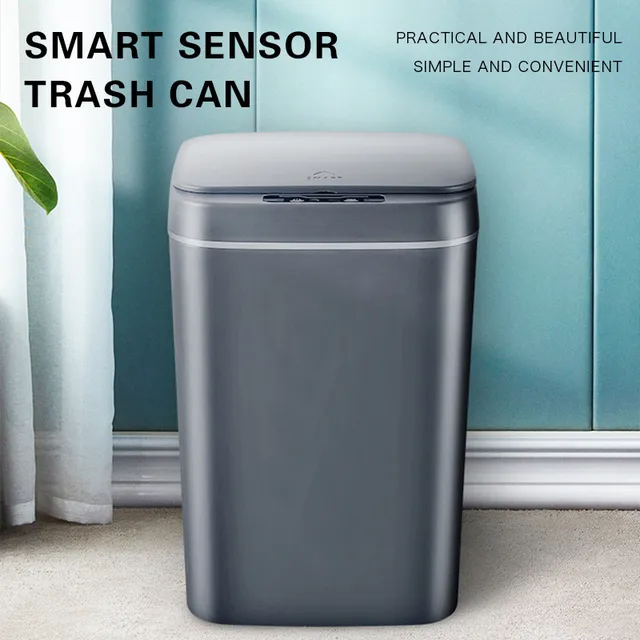 12 14 16L Intelligent Trash Can Automatic Sensor Dustbin Smart Sensor Electric Waste Bin Home Rubbish