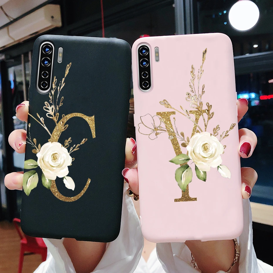 cases for oppo back For OPPO A91 Case 6.4" For OPPO F15 Case Funda Silicone Soft Flowers Letters Phone Case Back Cover For OPPO A91 A 91 2020 Cases oppo phone cases