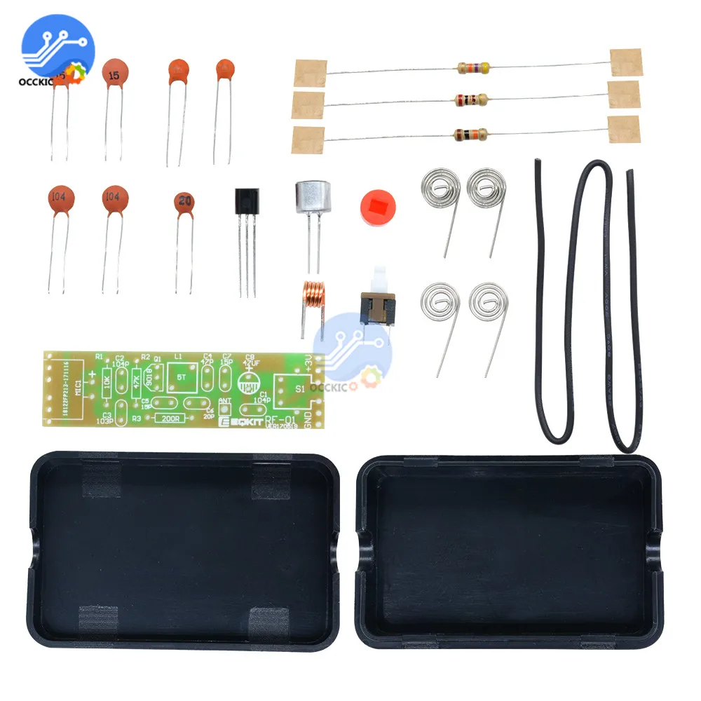FM Frequency Module 70-110MHz 1.5V Wireless Microphone Transmitter Board Parts Kits with Shell Case | Электроника