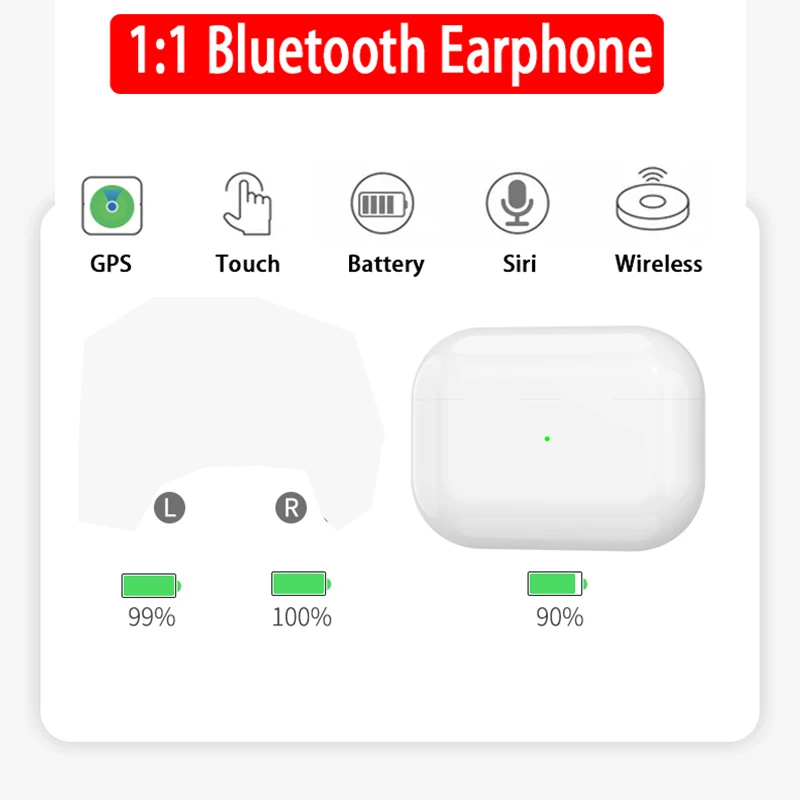 

1:1 TWS i200000 in-ear Sensor&Wireless Charging Box &Power Display&Smart Control&Bluetooth 5.0&Pop-ups&Noise Reduction Earphones