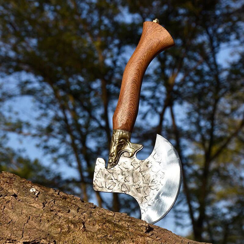 Longquan ghost hand writer with the bone cleaver cut various large bone axe shaped knives chefs with knives hand forging axes