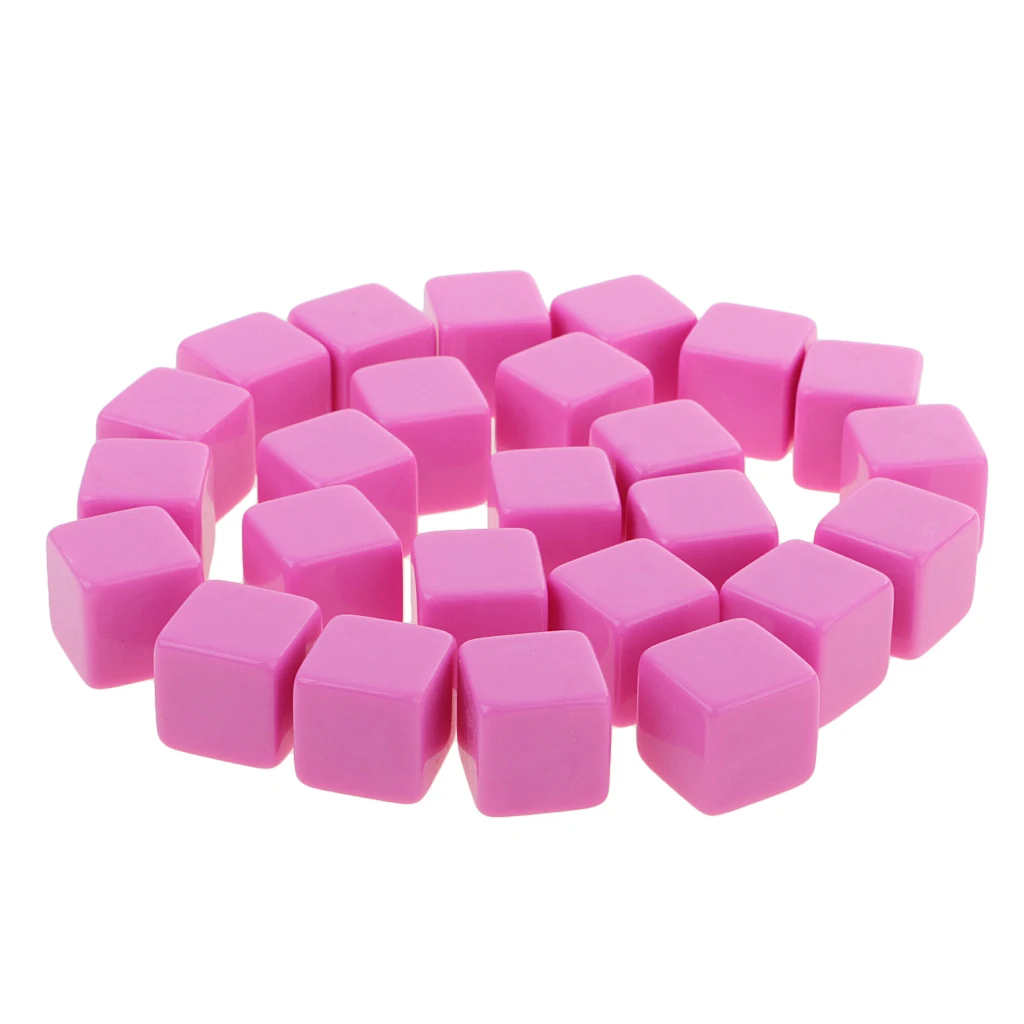 25pcs Standard Size Blank Dice D6 Six Sided RPG Gaming Dice 16mm/0.62'' Gift