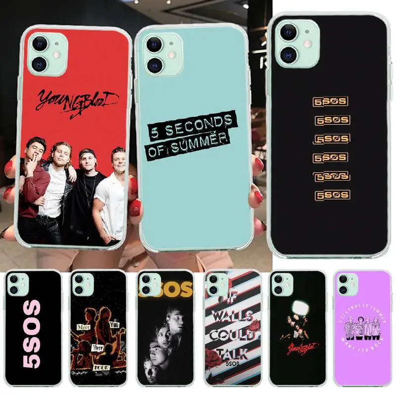 PENGHUWAN 5SOS 5 секунд лета черный мягкий резиновый чехол из ТПУ для телефона iPhone 11 pro XS