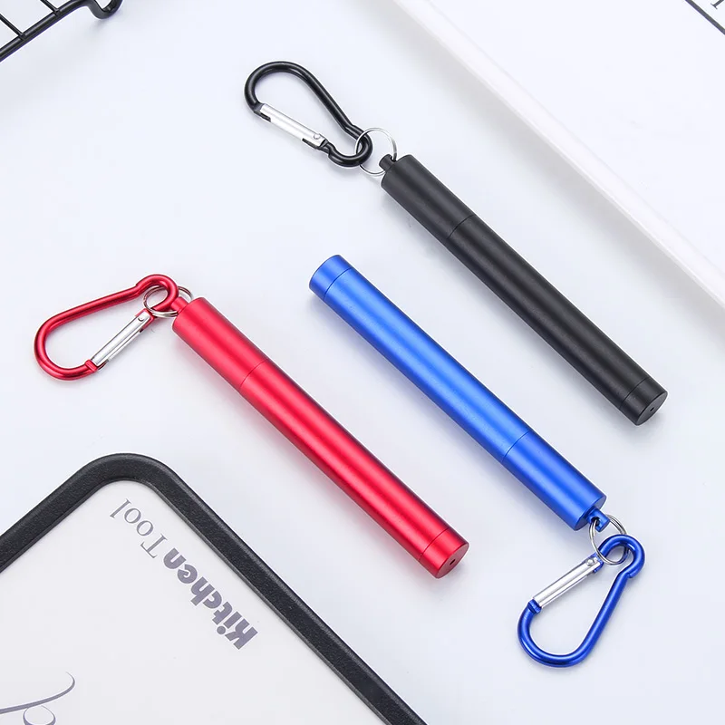 Stainless Steel Straw Reusable Metal Straw Portable Collapsible Eco Friendly Foldable with Case Brush Drinking Bar Accessories