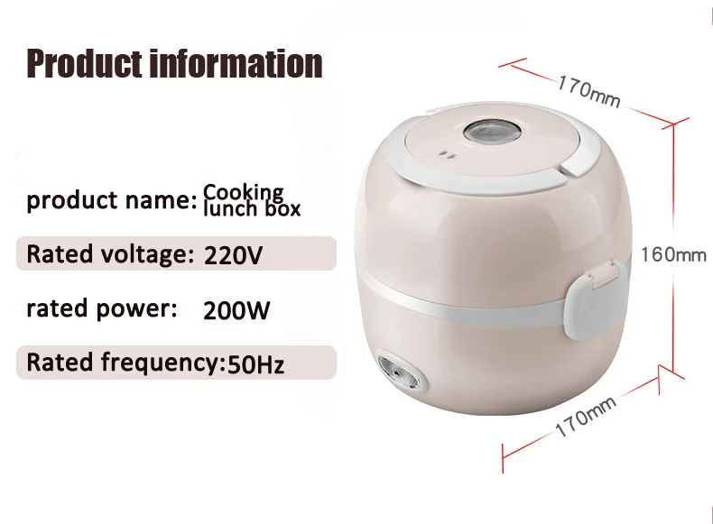 DMWD Мини рисоварка изоляция Отопление Электрический Ланч-бокс 2 слоя портативный Пароварка многофункциональный автоматический пищевой контейнер ЕС