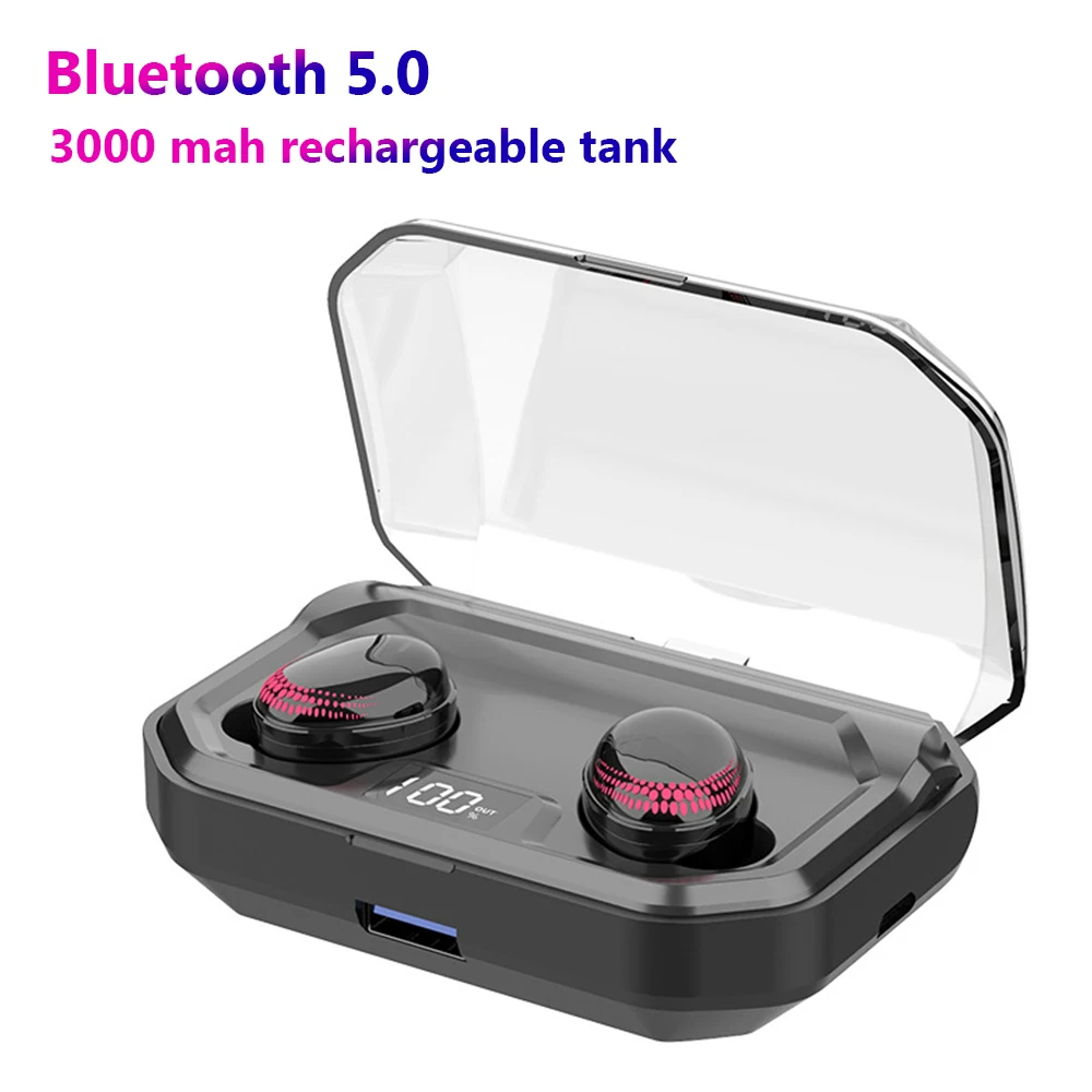 Bluetooth 5,0 HIFI беспроводные наушники 6D стерео спортивные наушники гарнитура с зарядным устройством микрофон для iPhone