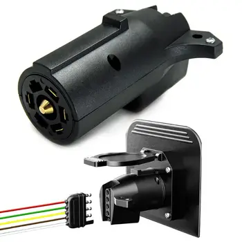 

12V 7 Way Round to 5 Way Round Car Plug Connector Plastic 7 Pin Socket Plugs For Trailers RVs M68B