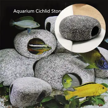 

6pcs Fish Tank Stione Cichlid Cave Aquarium Stone Decoration Ornament Cichlid Stones Pond Rock Ceramic Shrimp Breeding