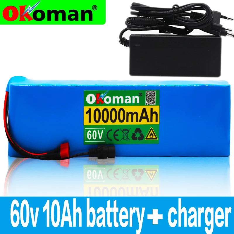 

16s2p 60V10AH 1000W Lithiumion Battery 67.2V 10Ah electric bike battery electric wheelchair battery e motorcycle battery+charger