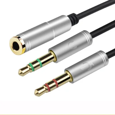 20CM 3 5mm Jack Microphone Headphone Splitter Audio Cable AUX Extension 2 Male To 1 Female Cables For Computer Notebook MP3