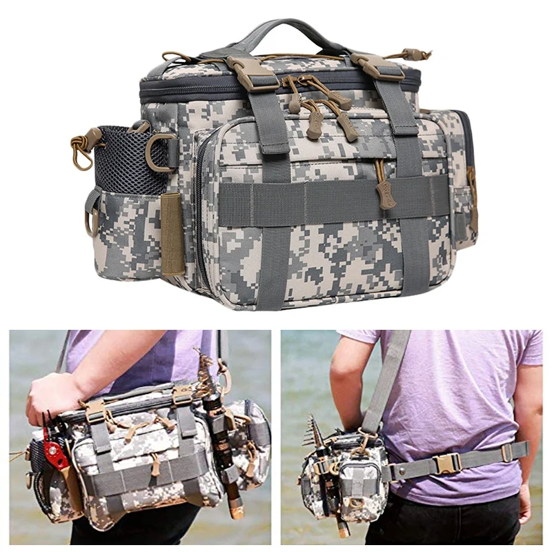 Fishing Tackle Storage Bag Fishing Bags Waist Fishing Pack Fanny Pack Fishing Duffle Bag Fishing Gear Backpack for Outdoor