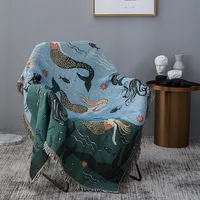 Textile City Nordic Style Throw Blanket Mermaid Pattern Blanket For Bed Living Room Tapestry Carpet Sofa Blanket Cover Bedspread 4