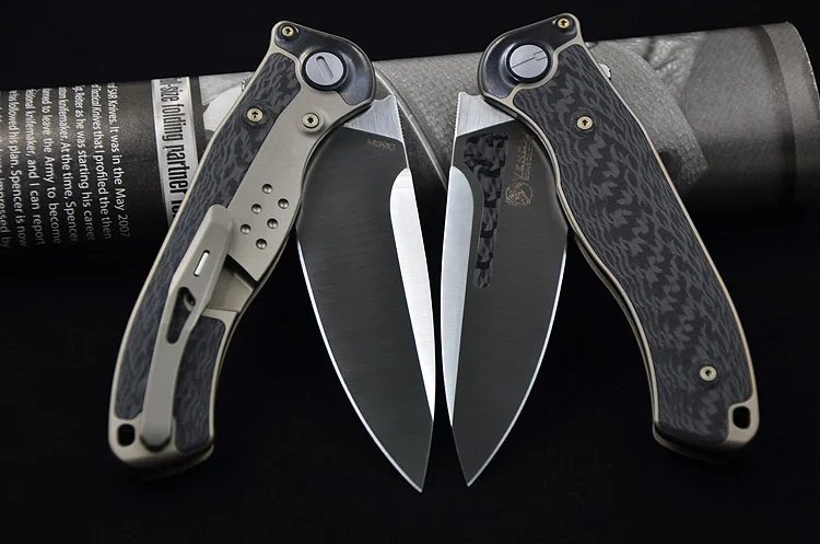 Складной нож VENOM BONE DOCTOR M390 из титана CF складной для кемпинга охоты выживания