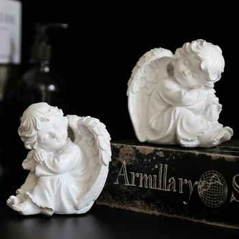 

1Pair Angel Lovely Praying Little Angel Ornaments Resin Angel Crafts Children's Room Decorations Wedding Birthday Gifts