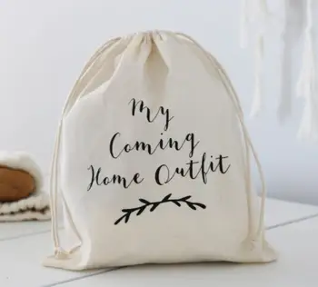 

Emily Russel - the natural cotton bag, 20x24cm,500pcs,with logo'My Coming Home Outift' printed