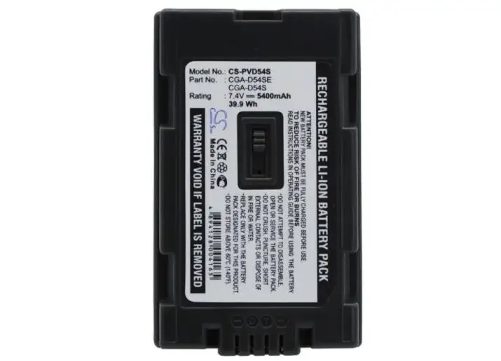 Аккумулятор cameron sino для PANASONIC 5400 мАч DVC30 DVC30E DVC32 DVC33 DVC60 DVC60E DVC62 DVC63 DVC80 DVX100 DVX100A |