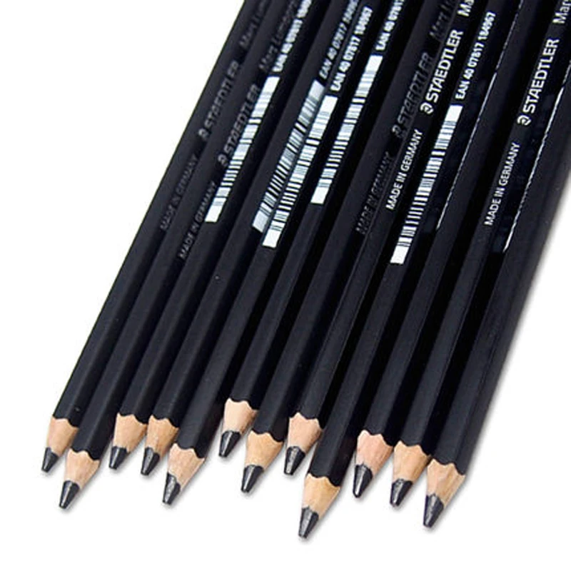 12 pcs Staedtler 100B Pencil Professional Drawing Pencils Student Sketch Pencils  Charcoal Pencil School Stationery Office Supply