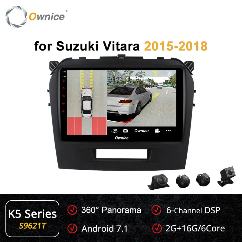 Ownice 360 Panorama Android 9,0 Восьмиядерный k3 k5 k6 автомобильный Радио DVD gps Navi плеер dvd для Suzuki Vitara- 4G DSP оптический - Цвет: S9621 K5