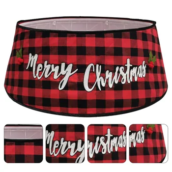 

1Pc Tree Skirt Mat Tree Bottom Cover Xmas Tree Skirt Christmas Tree Apron Plaid Xmas Tree Skirt For Store Xmas Tree Home Party