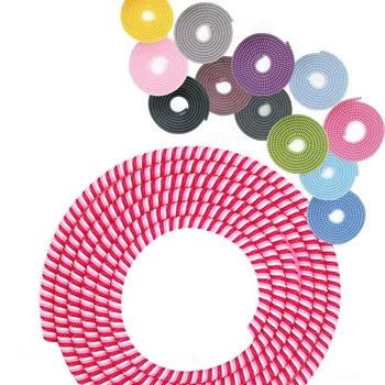 

1.5M Multipurpose Colors Wire Cord Rope Protection USB Cable Winder Data Line Protector earphone Cover Suit Spring Sleeve twine