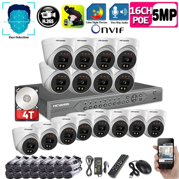 

H.265 CCTV Security System Kit 16ch 5MP NVR 4K Outdoor HD Color Night Vision Video Surveillance IP Camera IP66 Weatherproof