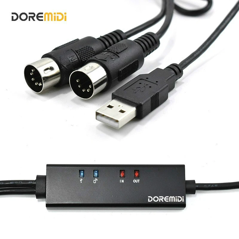 DOREMiDi Беспроводной Bluetooth USB к миди кабель для передачи данных конвертер MIDI адаптер