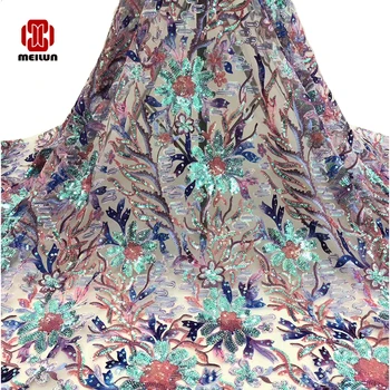 

novidades 2020 tecnologia Latest sequins beads tecnologia fabric Top grade wedding gown dress quality lace fabric off embroidery