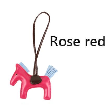 Лошадь Кисточки Брелок из искусственной кожи пони Шарм кулон для женщин Сумка Сумочка украшение для рюкзака брелок авто украшение автомобиля подарок - Цвет: Rose red
