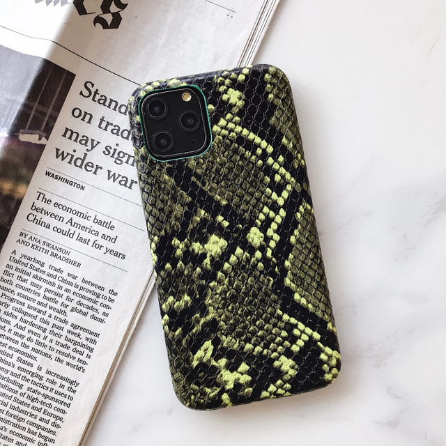 Texture soft silicone phone case For iphone 12 Mini 11 13 pro XS MAX X XR 7 8 6 plus Snake Skin Pu Leather cover Funda