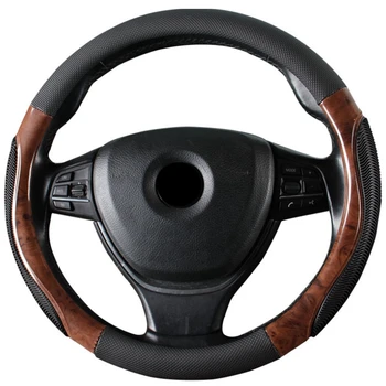 

38Cm Car Steering Wheel Cover Skidproof Auto Steering-Wheel Cover Anti-Slip Anti-Skid Breathable Massage Imitation Peach Wood