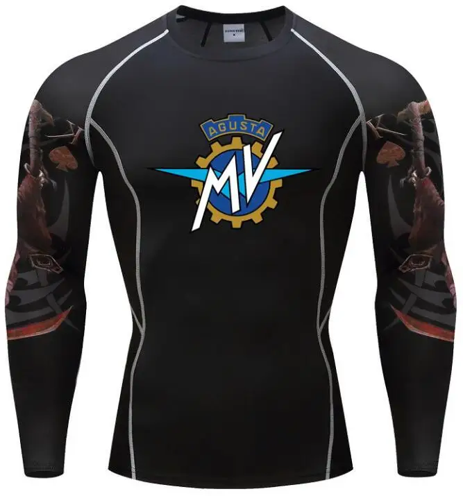 

MV Agusta 3D print Mens Long Sleeve T Shirt Compression Shirts Teen Jerseys Fitness Men MMA Quick dry tshirt Tights