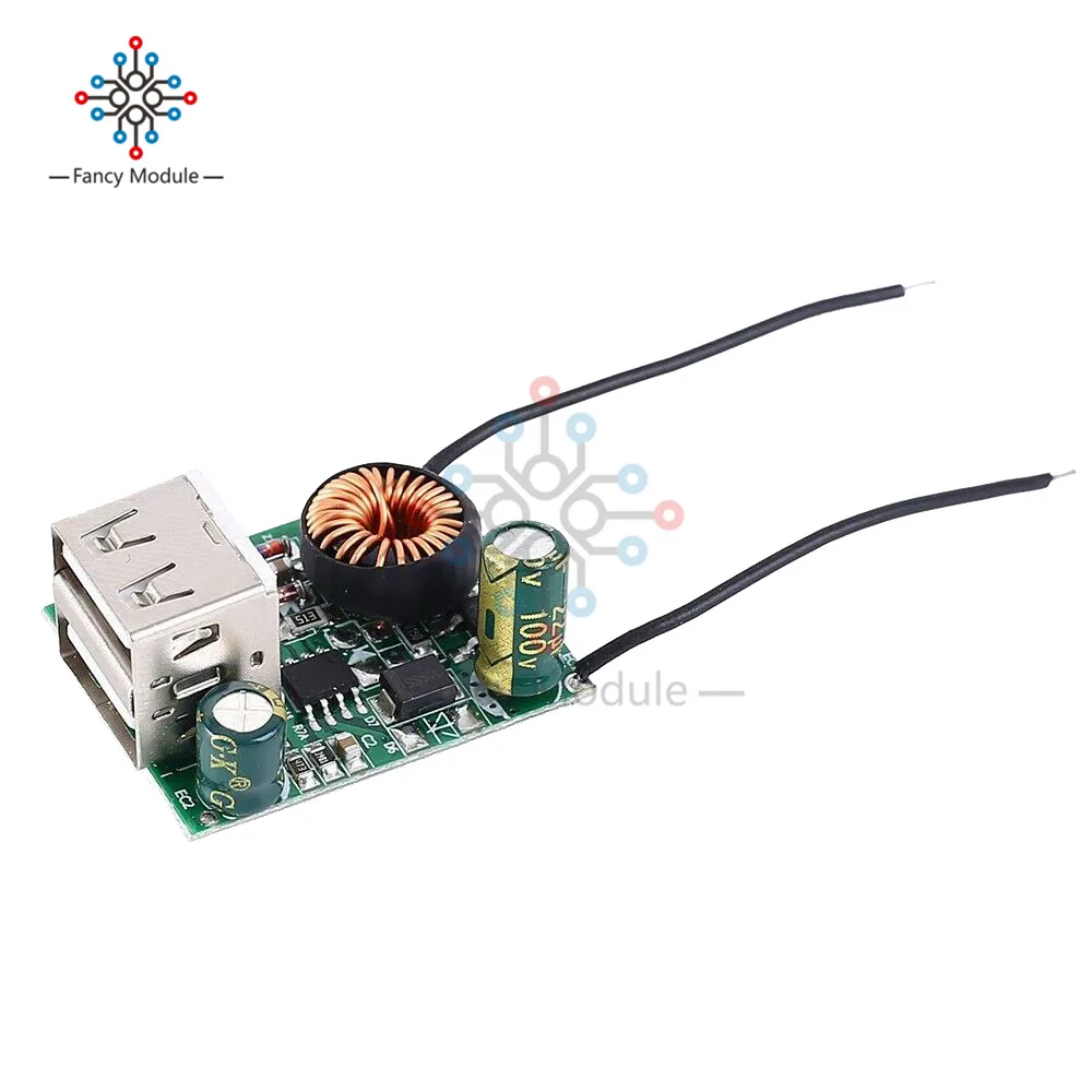 

Dual USB DC -DC 12V 24V 48V 72V 80V to 5V 2A Step Down Power Supply Module Buck Converter Stabilizer with Wire