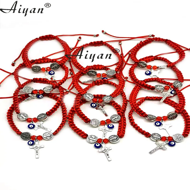 12Pieces Religious 1.0cm Alloy Saint Benedict Cross And Alloy Eyes