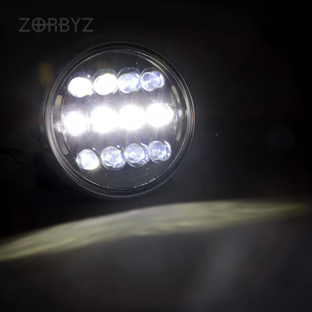 ZORBYZ " Хромированный Светодиодный светильник на переднюю голову с янтарным/белым ангельским глазом светильник для Harley Honda Triumph Cruisers Choppers