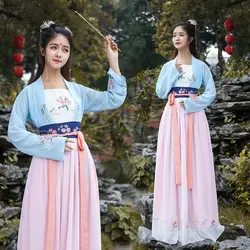 Традиционный костюм ханьфу для женщин Китайский народный женский костюм для танцев сказочное платье Восточная Женская династия Хань