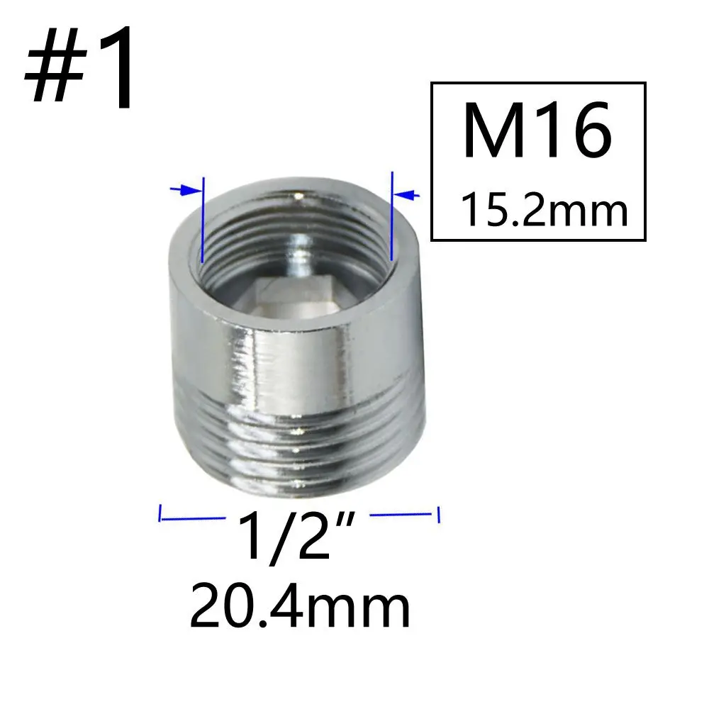 Brass Silver M16 M18 M24 M28 To 1/2 Male Threaded Connector For Faucet Conversion Connector Repair Garden Tap Fittings 1pcs solar powered drip irrigation kit