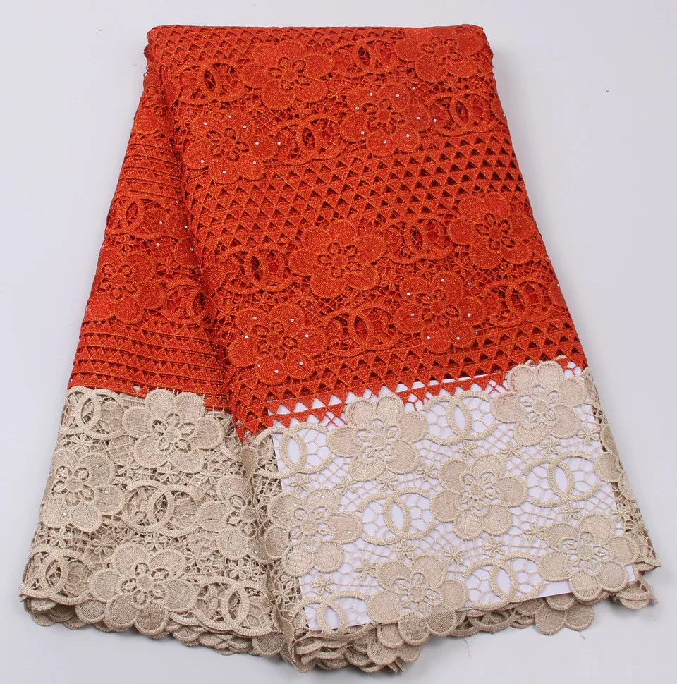 

Red Color High Quality African Guipure Lace Fabric For Sewing African Cord Lace Fabric/Water Soluble Lace For Wedding Dress C1