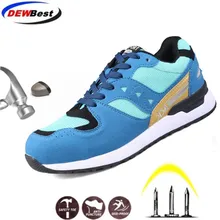 DEWBEST Лидер продаж Для мужчин, безопасная обувь Сталь носок конструкции Защитная обувь; легкая 3D противоударный работы, самая модная обувь