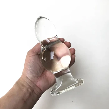 4.5/5./6/7Diameter Transparent Crystal Glass Anal Butt Plug Expander Dildo Anal GSpot Stimulation Female Masturbation Erotic Toy 5