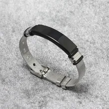 Модный мужской браслет из нержавеющей стали, черный браслет из нержавеющей стали, очаровательный тонкий браслет для женщин